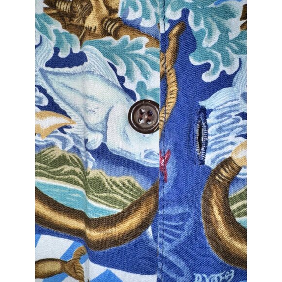 Dietrich Varez Collection By Reyn Spooner Mens Hawaiian Shirt Xl Blue Ocean Prin - Picture 4 of 7